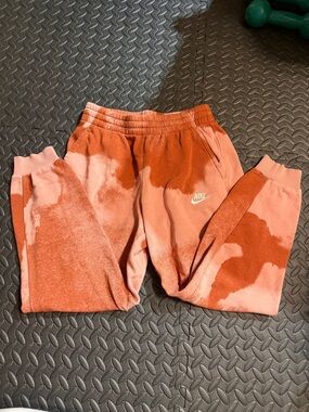 Nike Kids Coral & Rust Tie-Dye Joggers